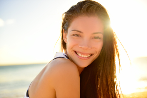 Young woman with glowing skin