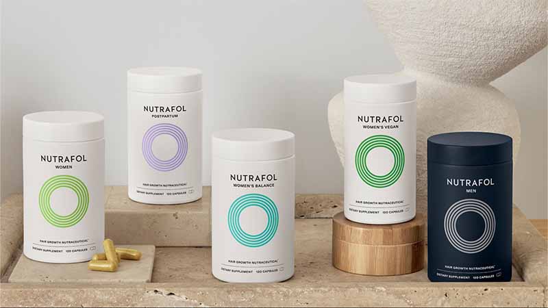 Nutrafol skincare product display